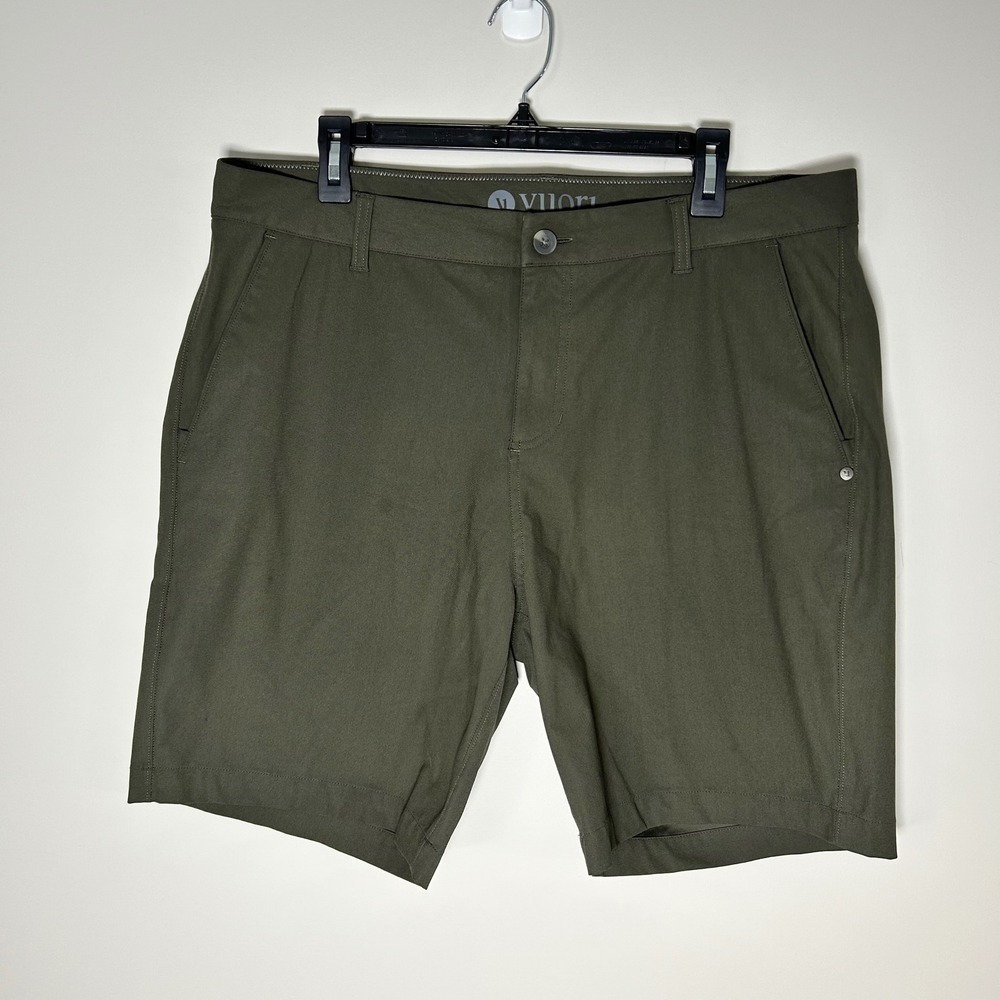 Vuori Aim Shorts Mens 36 Olive Green V379 Stretch Casual Walk Tech Athleisure
